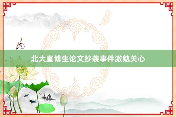 北大直博生论文抄袭事件激勉关心